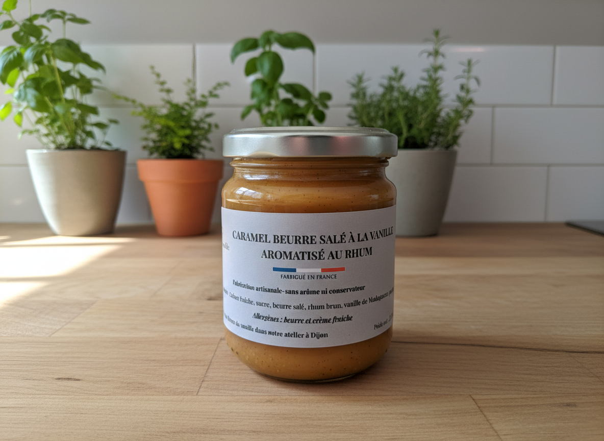 Caramel beurre salé aromatisé à la vanille et au rhum